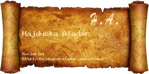 Hajduska Aladár névjegykártya
